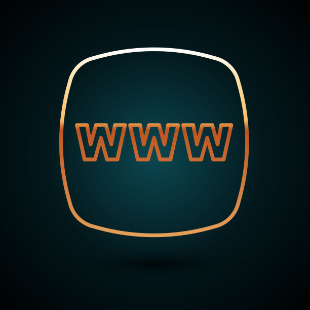 金线网站模板图标孤立于暗图片下载