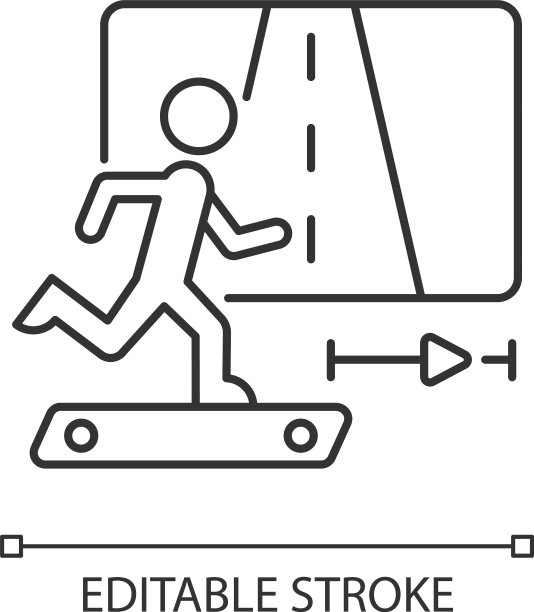 在线健身慢跑直线图标图片下载