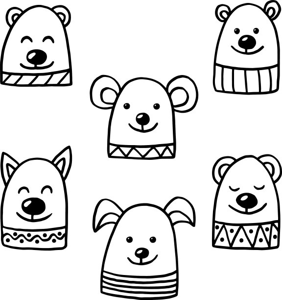 设置搞笑可爱的动物上色页面图片下载