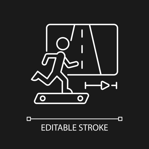 在线健身慢跑白色直线图标为黑色图片下载