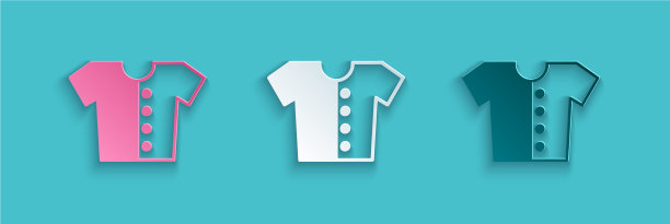 剪纸蝙蝠衬衫图标孤立在蓝色图片下载