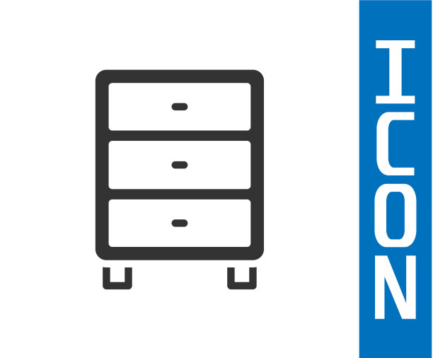 灰色档案文件抽屉图标隔离在白色图片下载