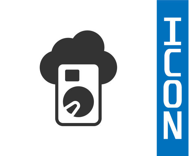 灰色云数据库图标隔离在白色图片下载