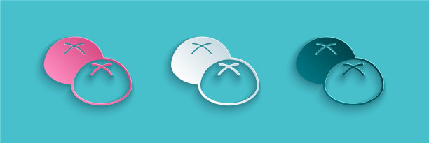 纸切面包面包图标孤立在蓝色图片下载