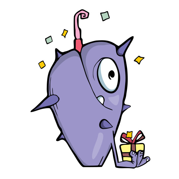 怪物卡通在白色的背景图片下载