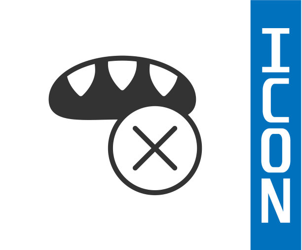 灰色捐赠食物图标孤立在白色图片下载