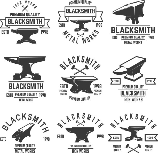 为标志设置铁匠标志设计元素图片下载