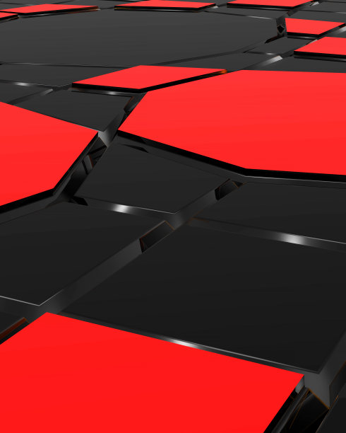 惊人的抽象墙纸，手机或任何其他用途。几何抽象图形在黑色。3 d渲染插图。图片下载