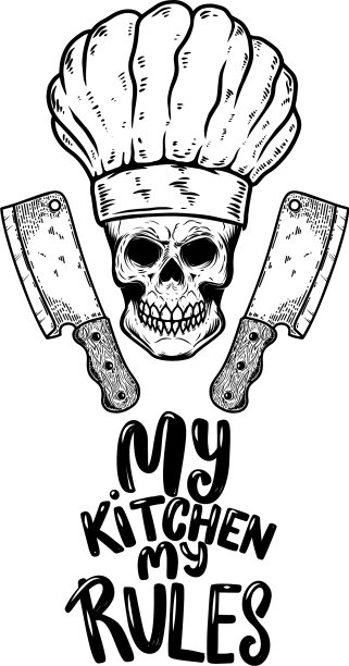 我的厨房，我的规矩主厨骷髅和肉图片下载
