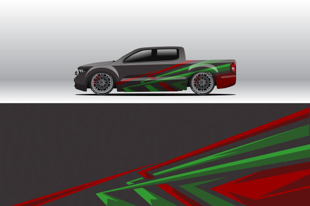 汽车包装贴花设计的赛车制服或每日图片下载