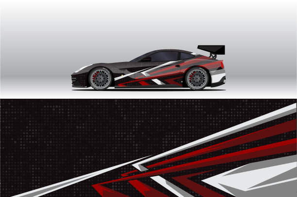 汽车包装贴花设计的赛车制服或每日图片下载