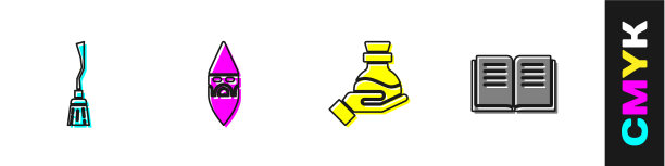 设置女巫扫帚男巫术士的瓶子图片下载