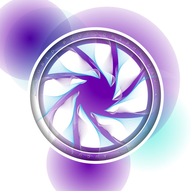 白色相机快门，后面是紫色图片下载