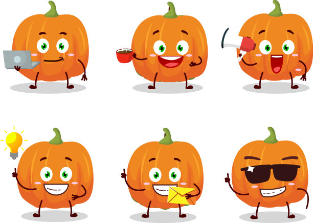 橙色南瓜卡通人物有各种各样图片下载
