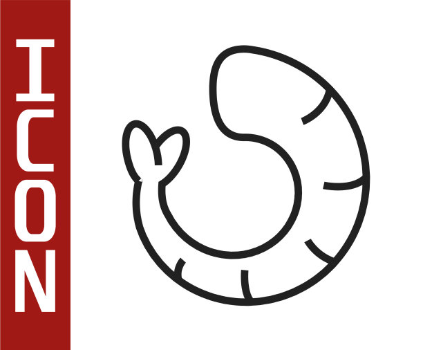 黑线虾图标孤立在白色上图片下载