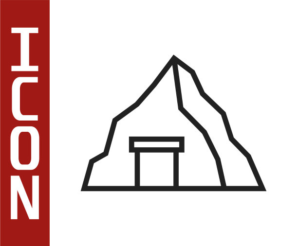 黑线金矿图标隔离白色图片下载