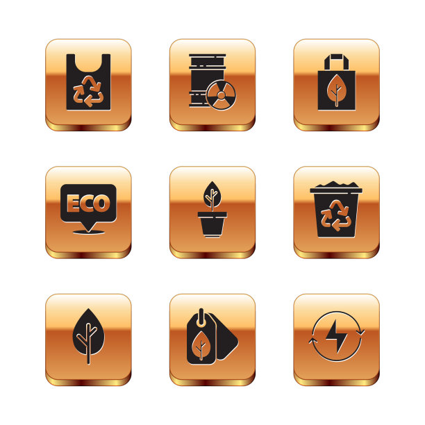 设置塑料袋与回收树标签树叶图片下载