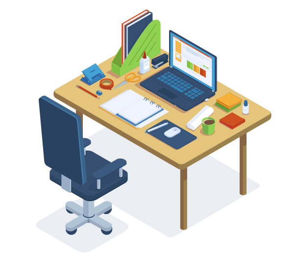 等距办公空间，自由职业者或共同工作图片下载