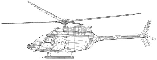 轮廓直升机线框空气图片下载
