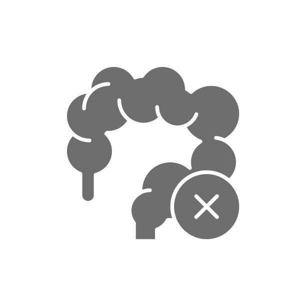 不健康的肠结肠灰图标孤立上图片下载