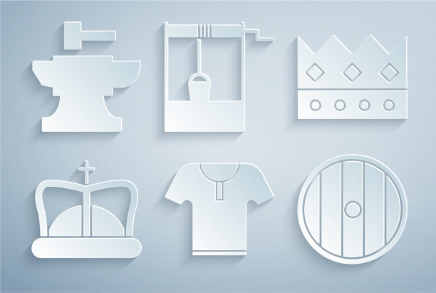 镶体护甲王冠圆木盾图片下载