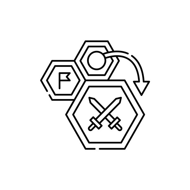 电脑实时战略游戏轮廓线图标图片下载