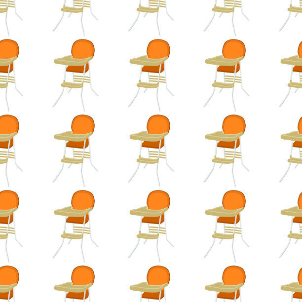 主题色彩丰富的现代儿童高脚椅图片下载