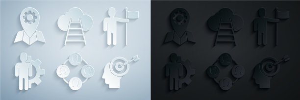 设置项目小组基地人手持旗帜人图片下载