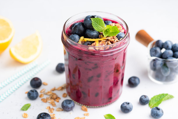 有机蓝莓冰沙玻璃罐图片下载