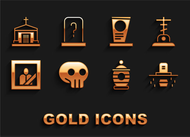 设置头骨坟墓与十字架棺材骨灰盒图片下载