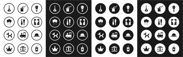 设置热气球、保龄球瓶和气球图片下载