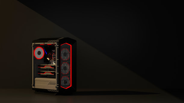 在黑暗中打开游戏系统电脑单元图片下载