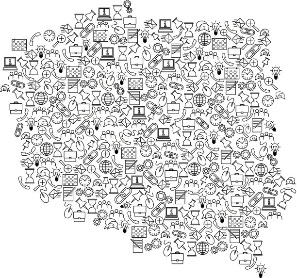 波兰地图从黑色模式设置图标seo图片下载