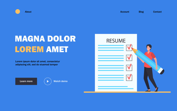 小男人正在为新的求职准备简历图片下载