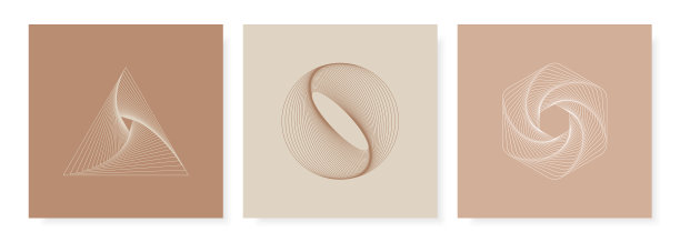 集合抽象扭曲形状，简单线性图片下载