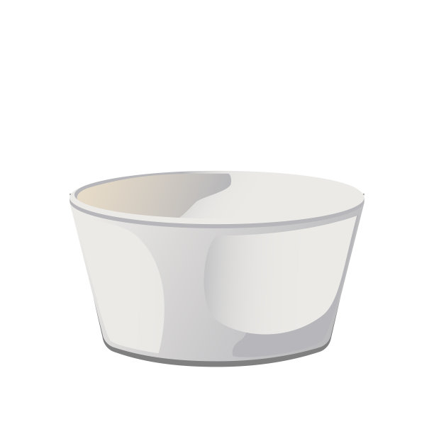 扁平的卡通风格的空陶瓷酱碗图片下载