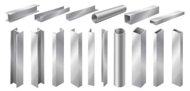 金属型材和管隔离在白色图片下载