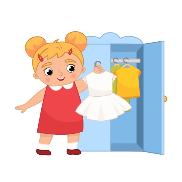 矢量插图的一个可爱的小女孩图片下载