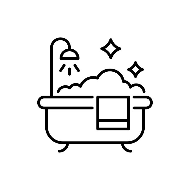 淋浴浴矢量轮廓图标风格插图。EPS 10个文件图片下载