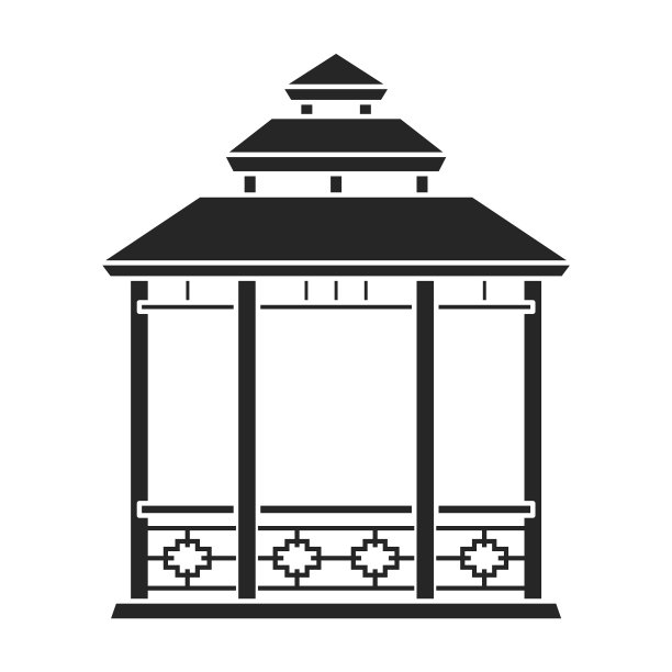 木制凉亭花架iconblack图片下载