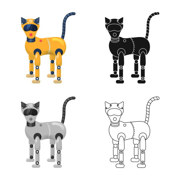 设计猫和动物标志集猫图片下载