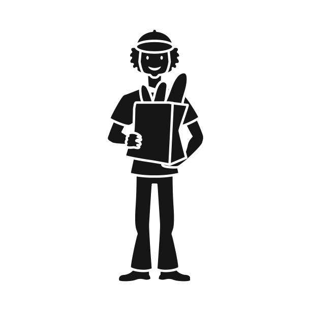 设计面包师和人图标设置面包师图片下载