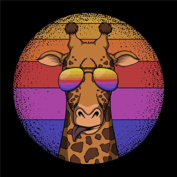 长颈鹿头眼镜复古图片下载