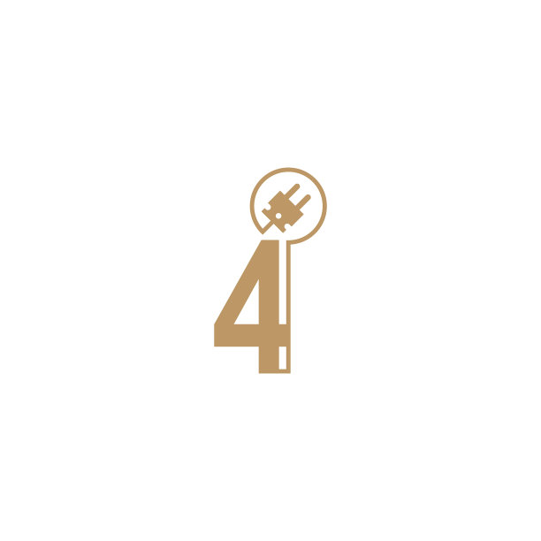 电力电缆4数字标志图标模板图片下载