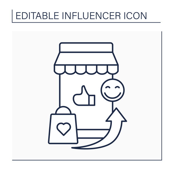 影响者市场线图标图片下载