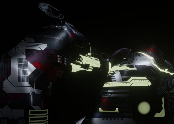 3d渲染插图的未来机械狗在一个黑暗的背景图片下载