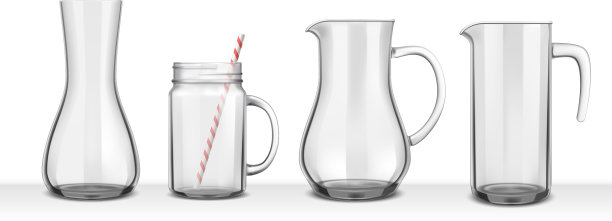 四个光滑的玻璃罐图片下载