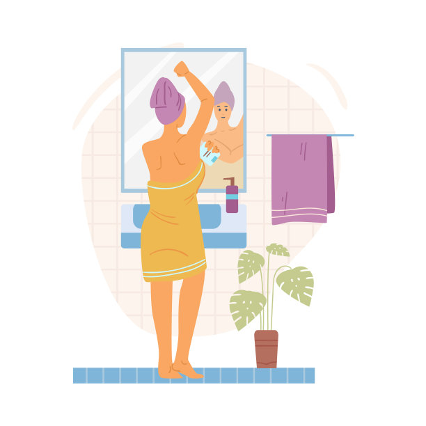 一位年轻女士用除臭剂止汗剂图片下载