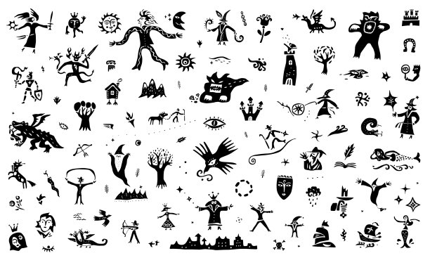 童话图标设定背景设计元素图片下载