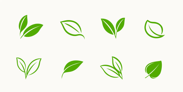 绿叶图标集生态有机符号图片下载